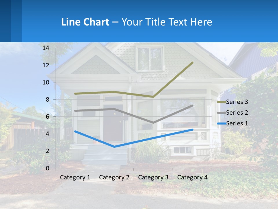 A House With A Blue Sign In Front Of It PowerPoint Template