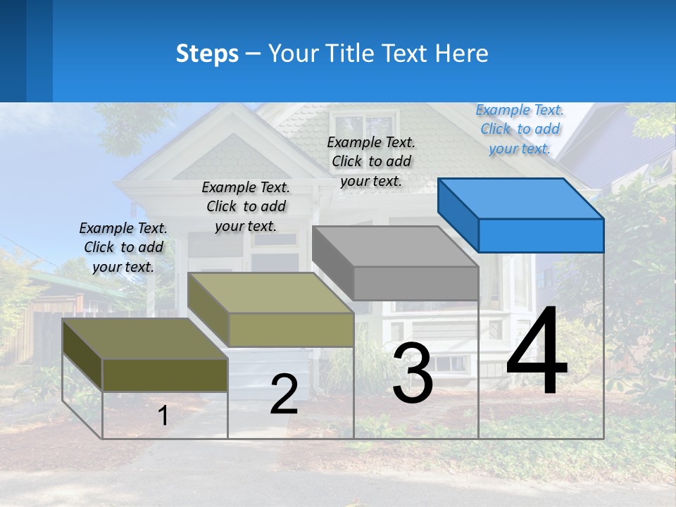 A House With A Blue Sign In Front Of It PowerPoint Template