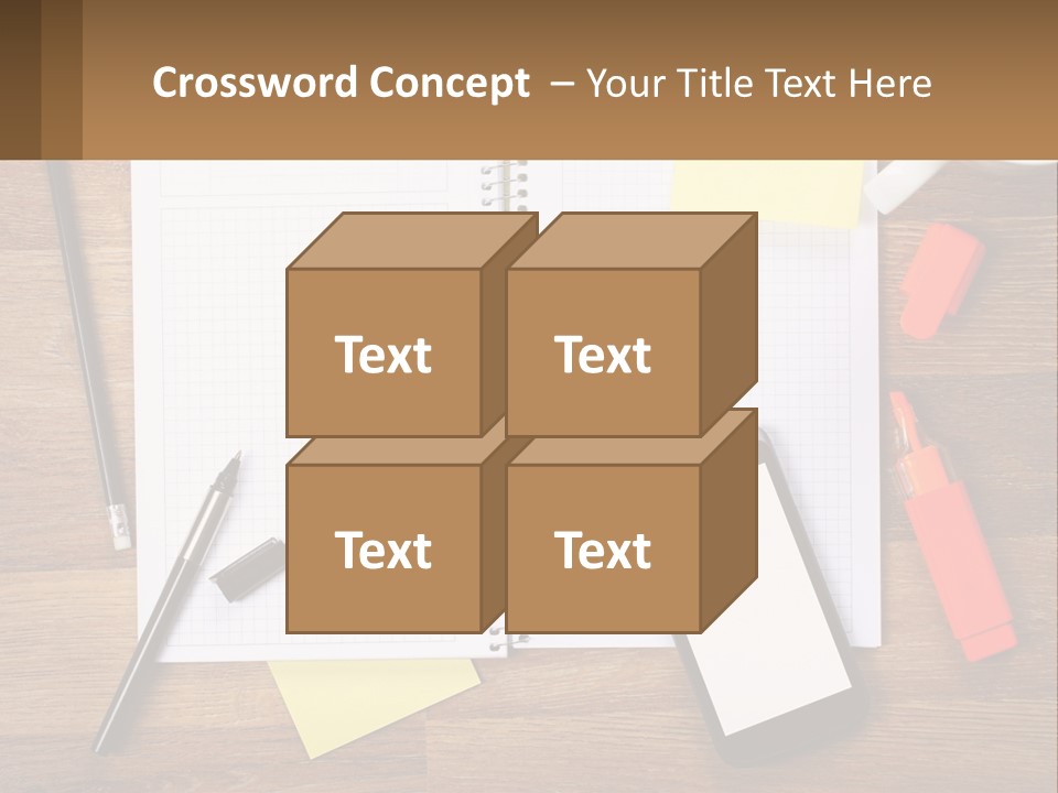 A Notepad, Pen, Cell Phone And A Cup Of Coffee On A Wooden PowerPoint Template