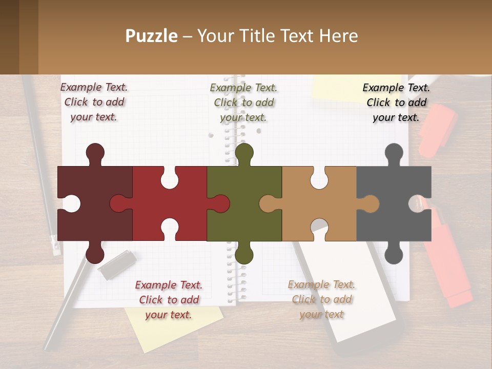 A Notepad, Pen, Cell Phone And A Cup Of Coffee On A Wooden PowerPoint Template