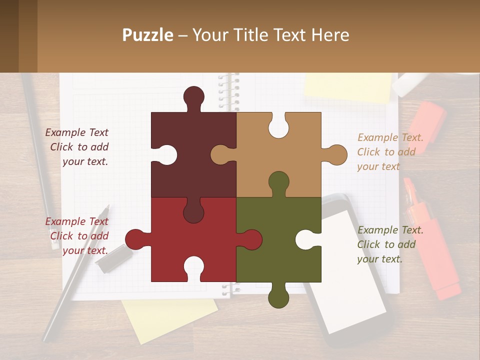 A Notepad, Pen, Cell Phone And A Cup Of Coffee On A Wooden PowerPoint Template