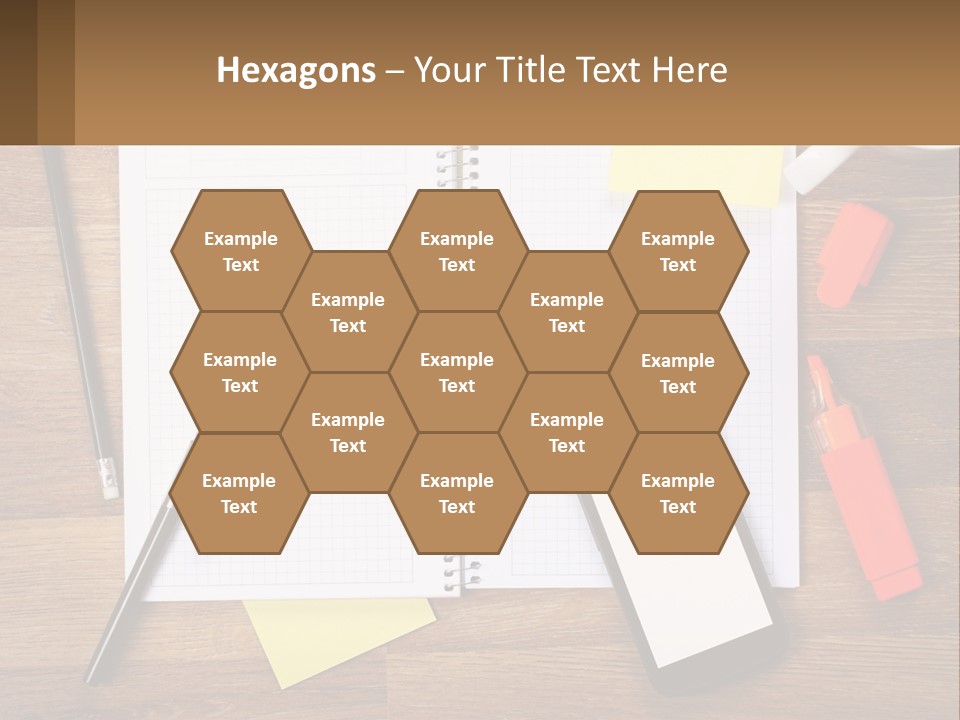 A Notepad, Pen, Cell Phone And A Cup Of Coffee On A Wooden PowerPoint Template