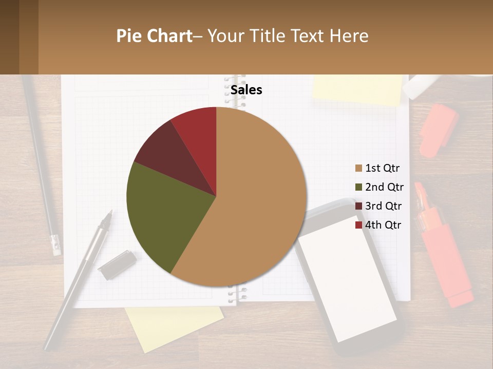 A Notepad, Pen, Cell Phone And A Cup Of Coffee On A Wooden PowerPoint Template