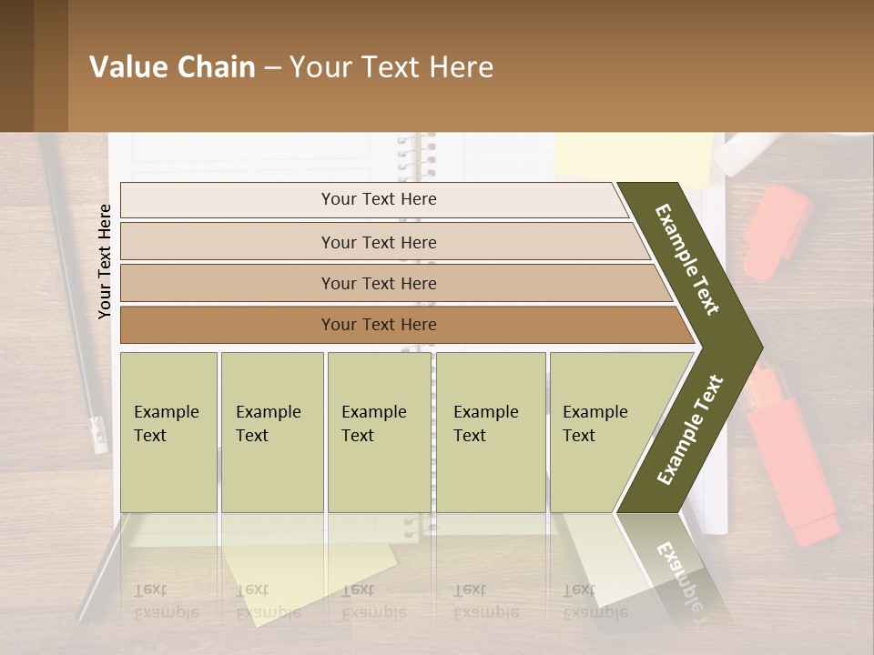 A Notepad, Pen, Cell Phone And A Cup Of Coffee On A Wooden PowerPoint Template