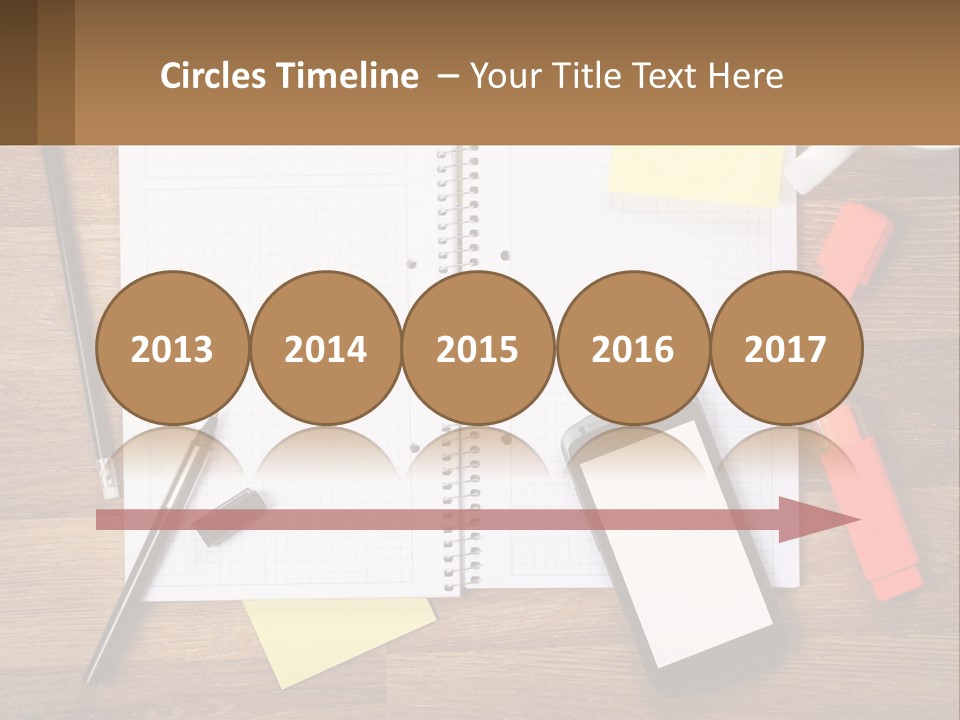 A Notepad, Pen, Cell Phone And A Cup Of Coffee On A Wooden PowerPoint Template