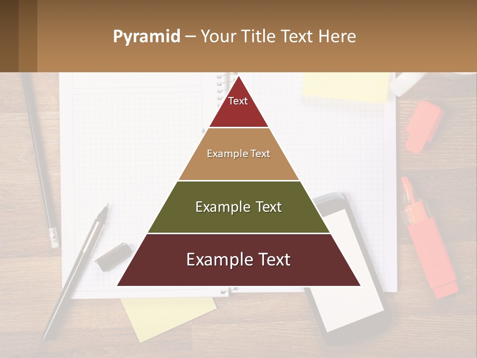 A Notepad, Pen, Cell Phone And A Cup Of Coffee On A Wooden PowerPoint Template