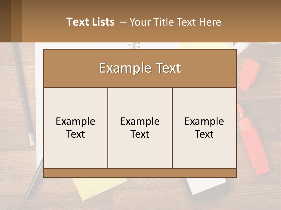 A Notepad, Pen, Cell Phone And A Cup Of Coffee On A Wooden PowerPoint Template