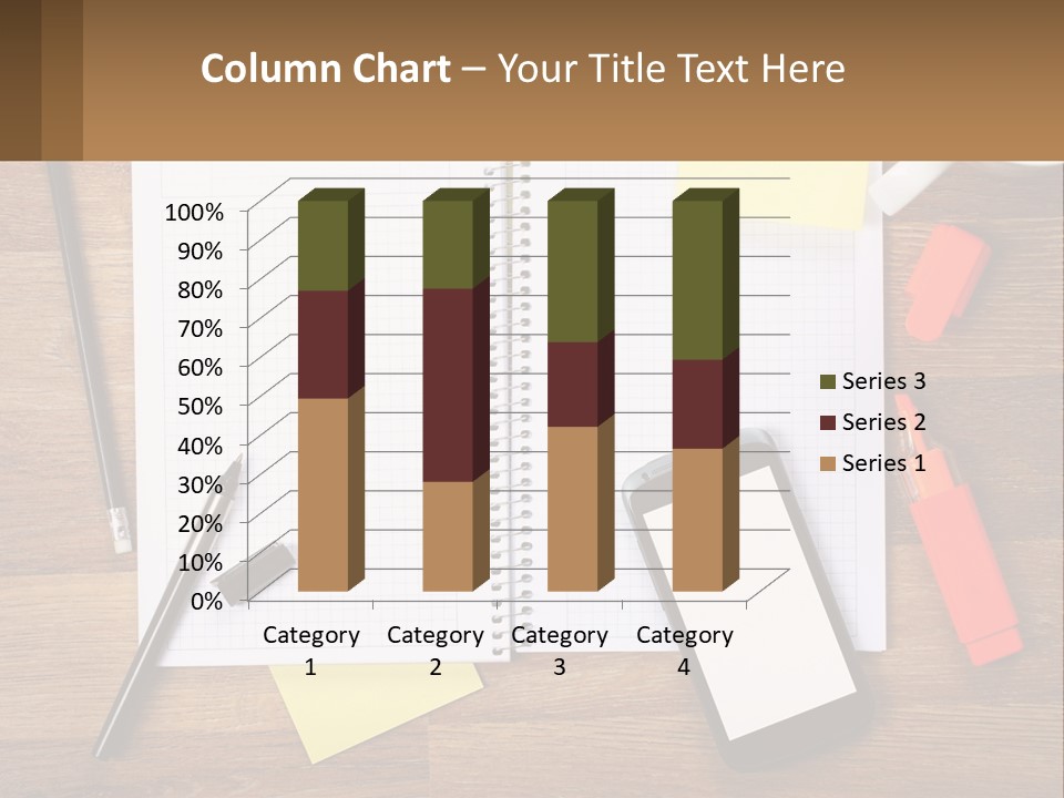 A Notepad, Pen, Cell Phone And A Cup Of Coffee On A Wooden PowerPoint Template