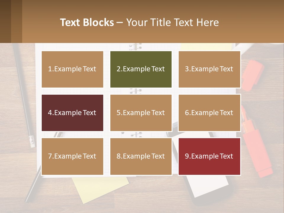 A Notepad, Pen, Cell Phone And A Cup Of Coffee On A Wooden PowerPoint Template