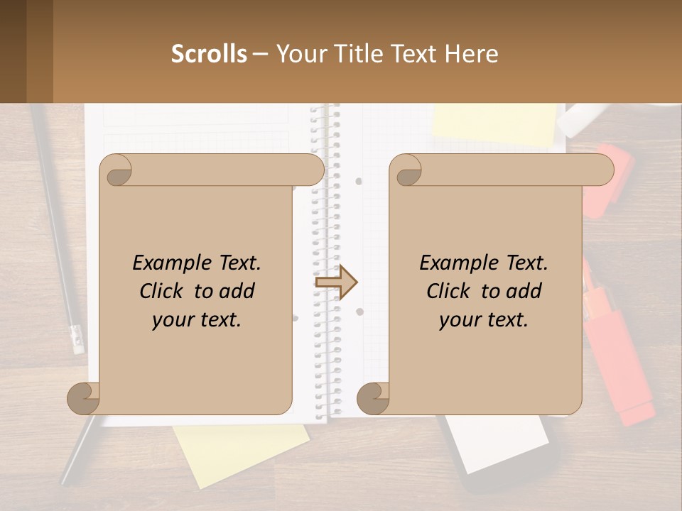 A Notepad, Pen, Cell Phone And A Cup Of Coffee On A Wooden PowerPoint Template