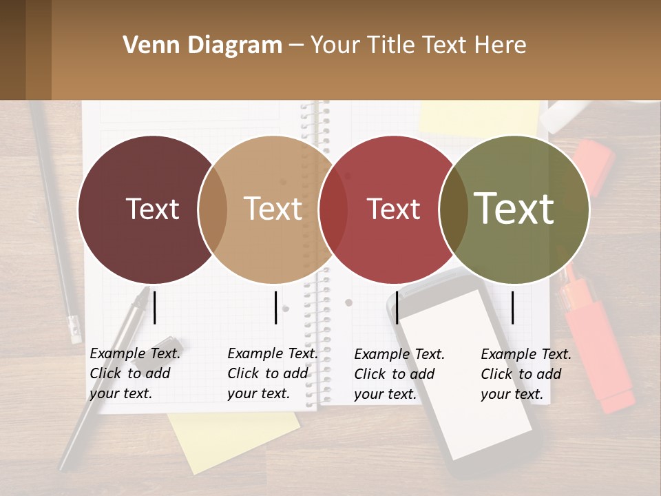 A Notepad, Pen, Cell Phone And A Cup Of Coffee On A Wooden PowerPoint Template