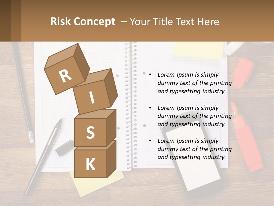 A Notepad, Pen, Cell Phone And A Cup Of Coffee On A Wooden PowerPoint Template