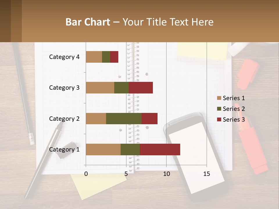 A Notepad, Pen, Cell Phone And A Cup Of Coffee On A Wooden PowerPoint Template