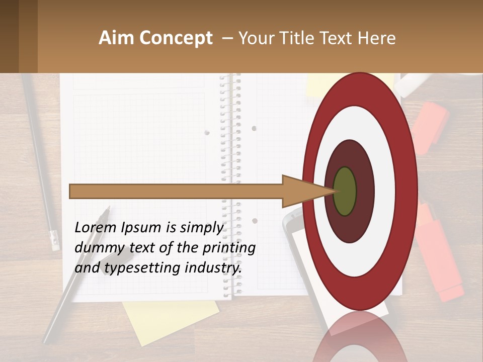 A Notepad, Pen, Cell Phone And A Cup Of Coffee On A Wooden PowerPoint Template