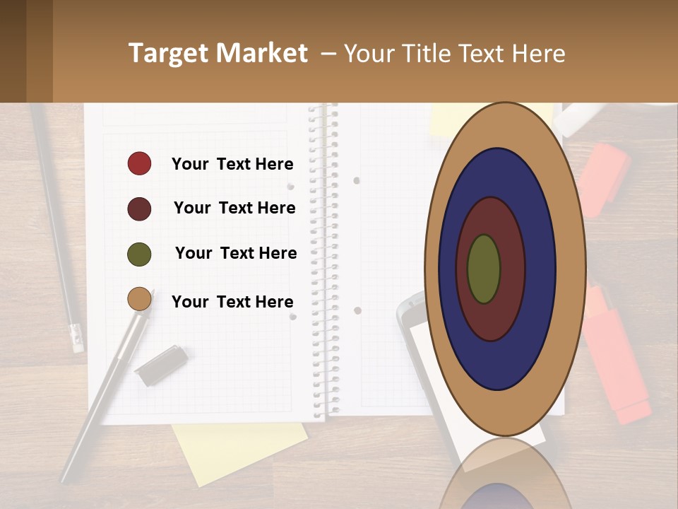 A Notepad, Pen, Cell Phone And A Cup Of Coffee On A Wooden PowerPoint Template