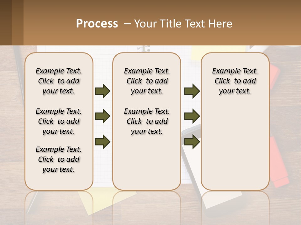 A Notepad, Pen, Cell Phone And A Cup Of Coffee On A Wooden PowerPoint Template
