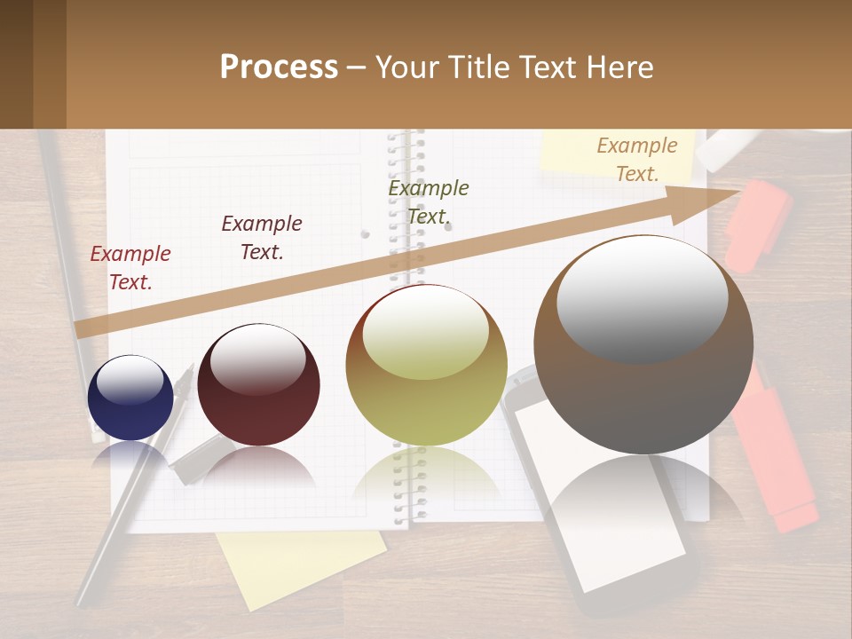 A Notepad, Pen, Cell Phone And A Cup Of Coffee On A Wooden PowerPoint Template