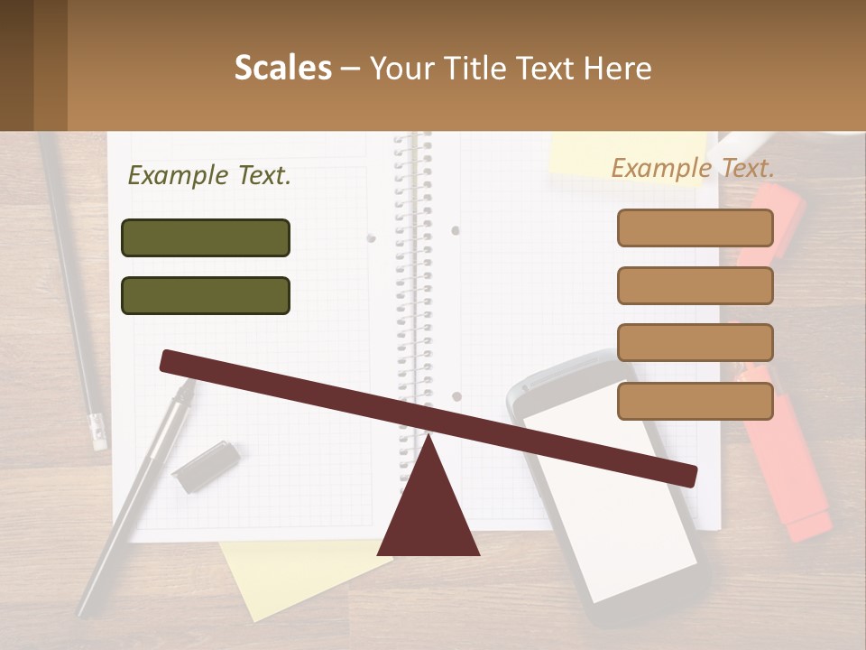 A Notepad, Pen, Cell Phone And A Cup Of Coffee On A Wooden PowerPoint Template
