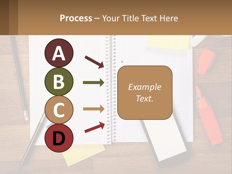A Notepad, Pen, Cell Phone And A Cup Of Coffee On A Wooden PowerPoint Template