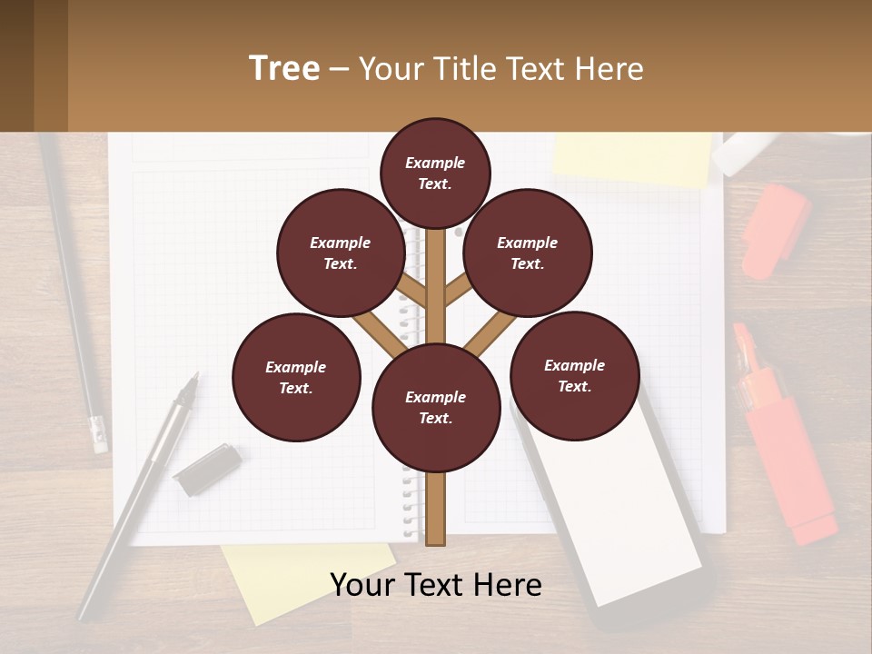 A Notepad, Pen, Cell Phone And A Cup Of Coffee On A Wooden PowerPoint Template