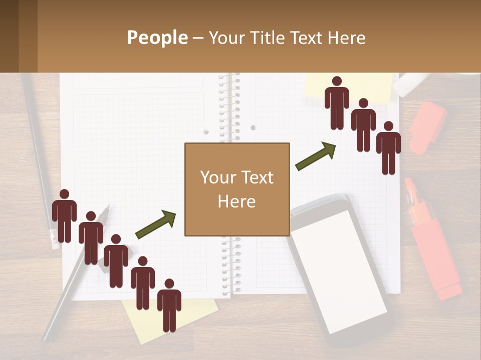 A Notepad, Pen, Cell Phone And A Cup Of Coffee On A Wooden PowerPoint Template