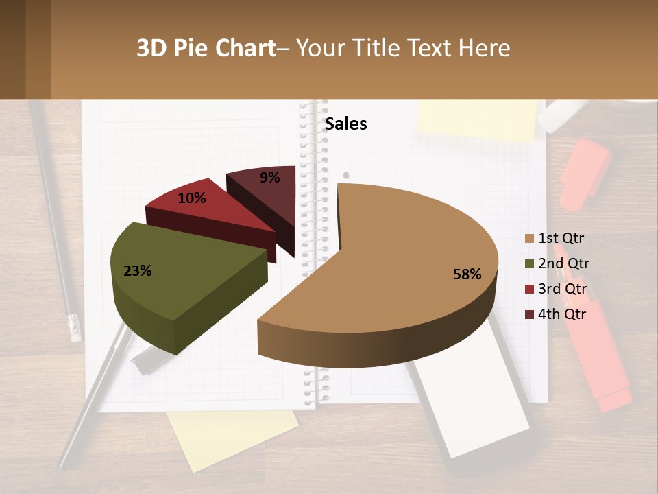 A Notepad, Pen, Cell Phone And A Cup Of Coffee On A Wooden PowerPoint Template