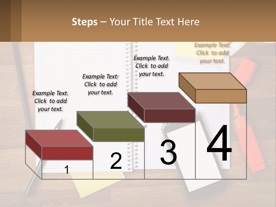 A Notepad, Pen, Cell Phone And A Cup Of Coffee On A Wooden PowerPoint Template