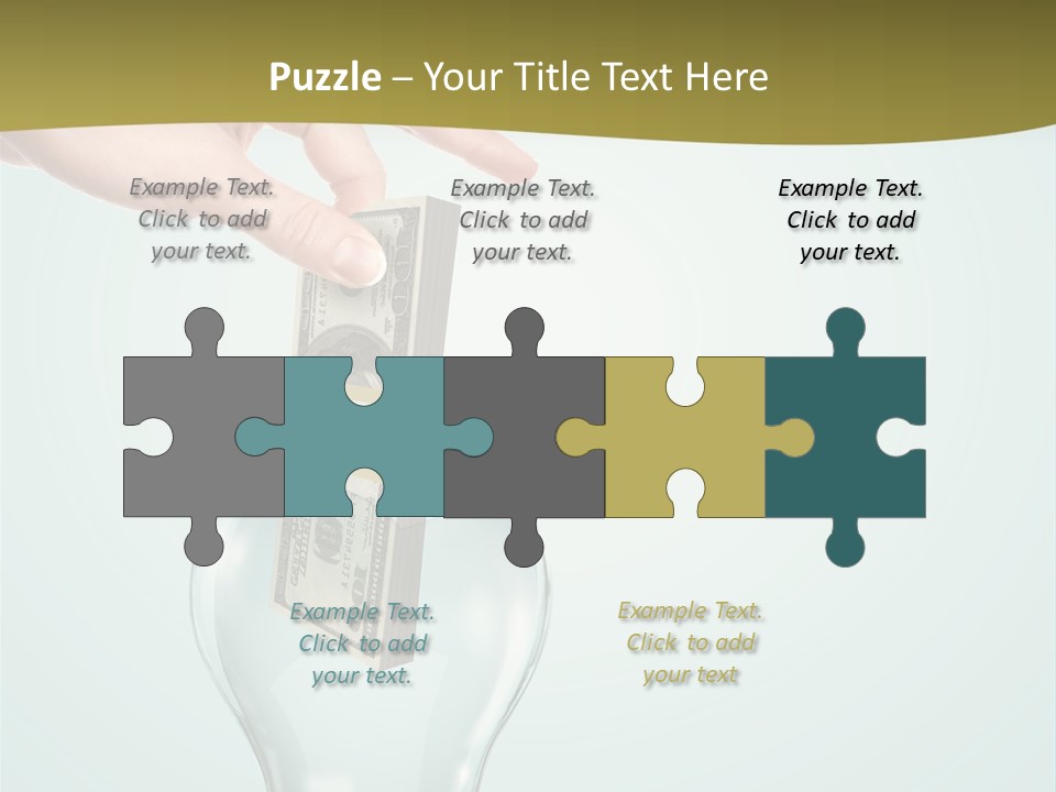 A Light Bulb With Money In It Being Held By A Hand PowerPoint Template