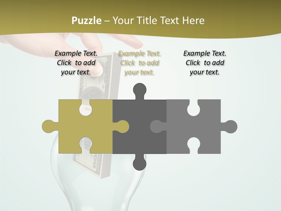 A Light Bulb With Money In It Being Held By A Hand PowerPoint Template