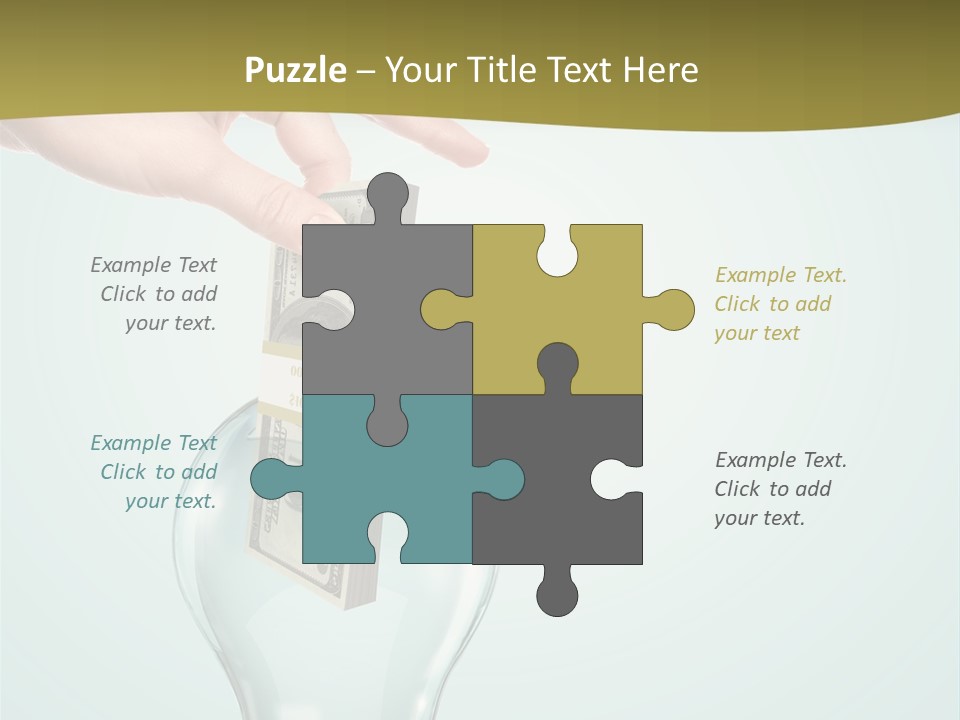 A Light Bulb With Money In It Being Held By A Hand PowerPoint Template