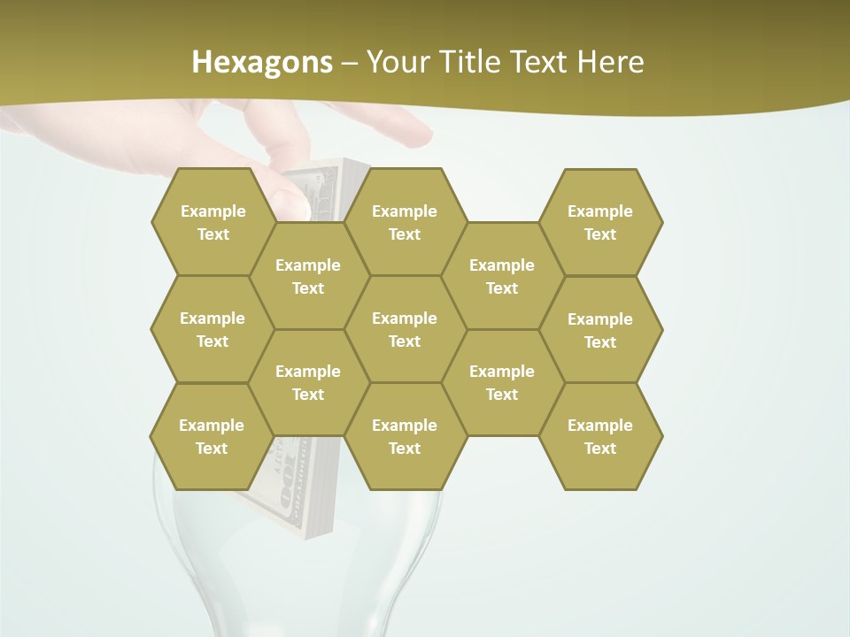 A Light Bulb With Money In It Being Held By A Hand PowerPoint Template