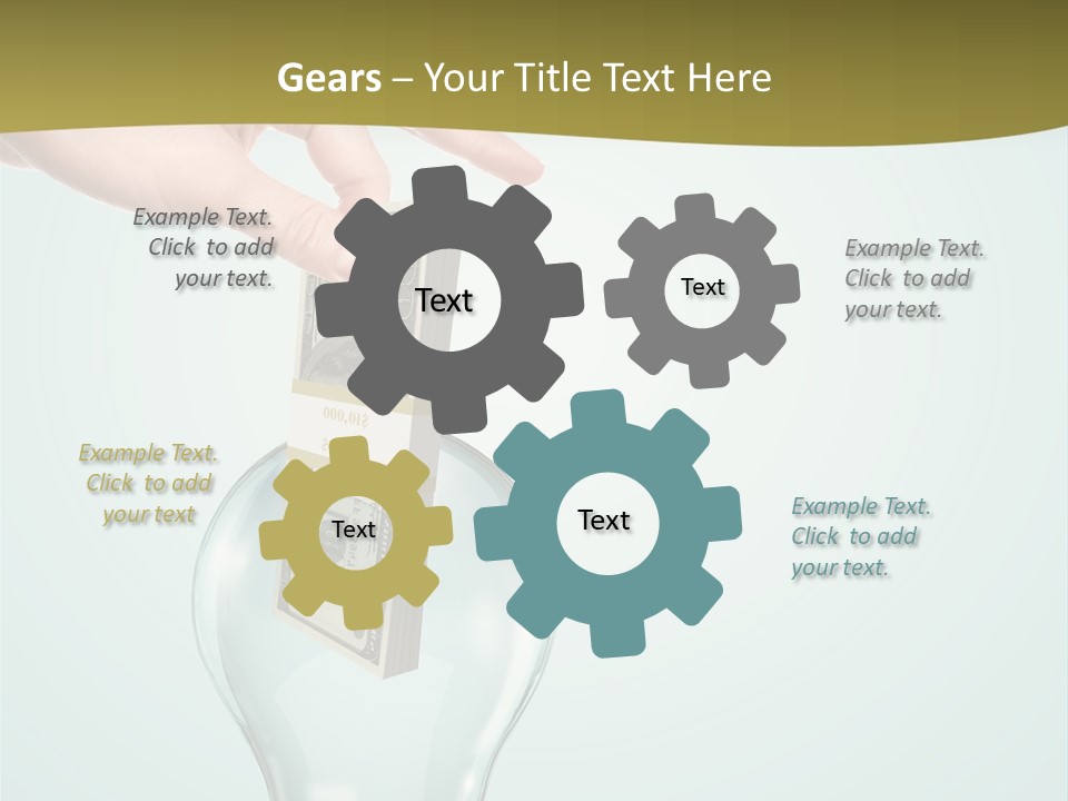 A Light Bulb With Money In It Being Held By A Hand PowerPoint Template