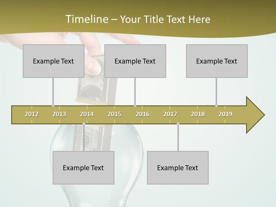 A Light Bulb With Money In It Being Held By A Hand PowerPoint Template
