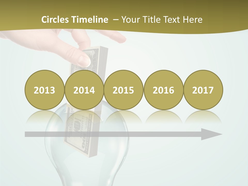 A Light Bulb With Money In It Being Held By A Hand PowerPoint Template