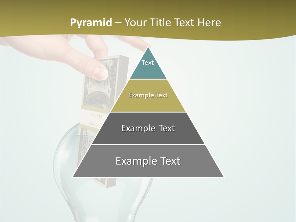 A Light Bulb With Money In It Being Held By A Hand PowerPoint Template