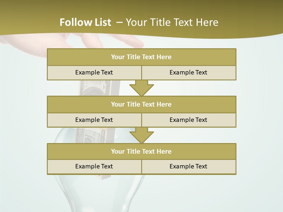 A Light Bulb With Money In It Being Held By A Hand PowerPoint Template