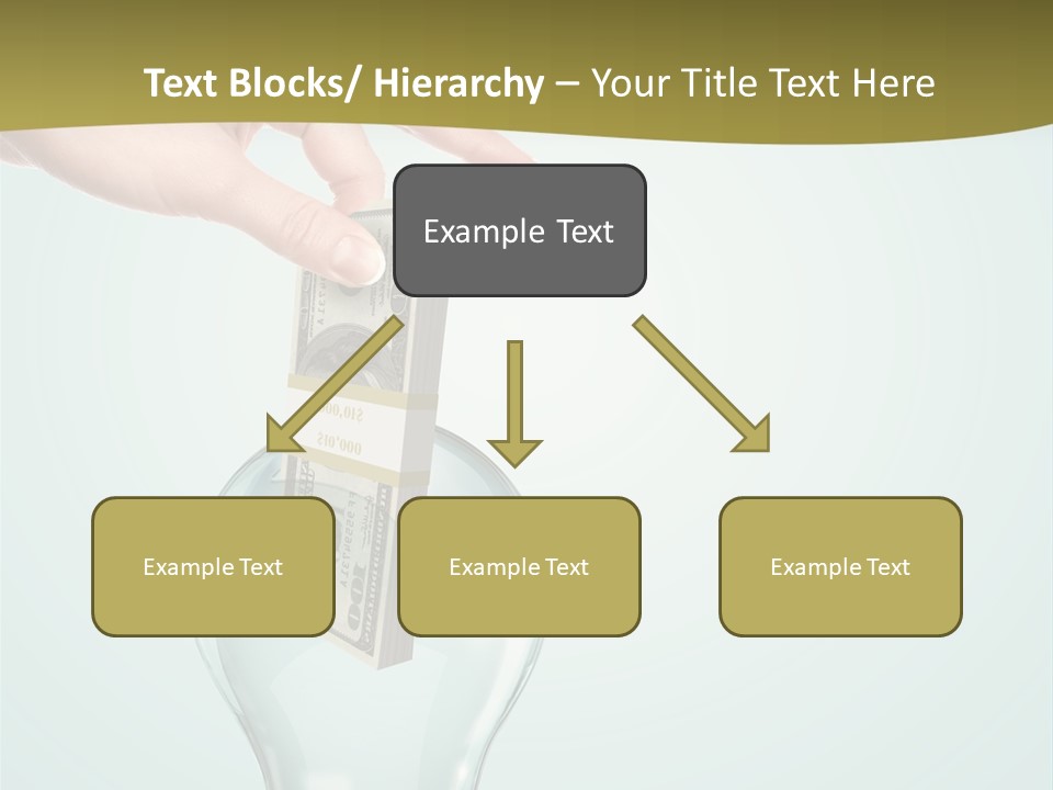 A Light Bulb With Money In It Being Held By A Hand PowerPoint Template