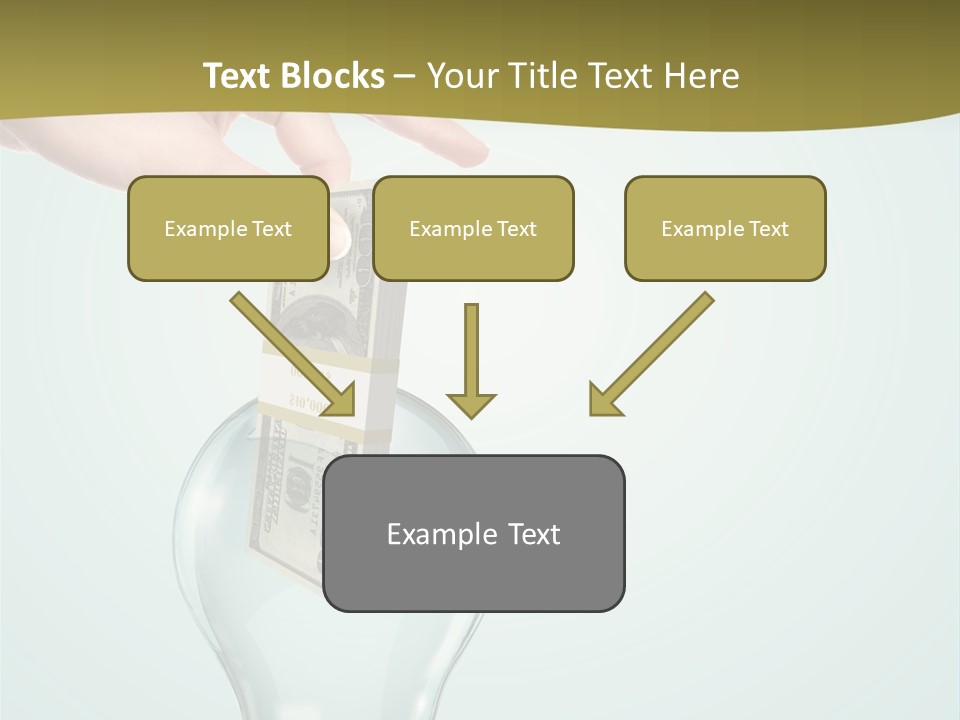 A Light Bulb With Money In It Being Held By A Hand PowerPoint Template