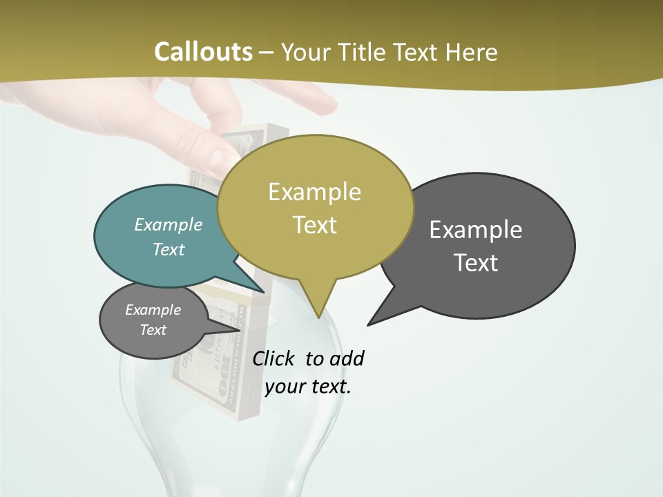 A Light Bulb With Money In It Being Held By A Hand PowerPoint Template