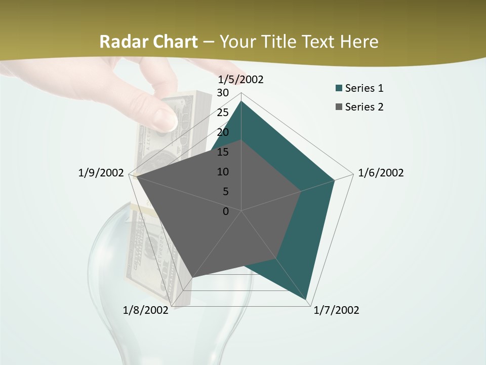 A Light Bulb With Money In It Being Held By A Hand PowerPoint Template