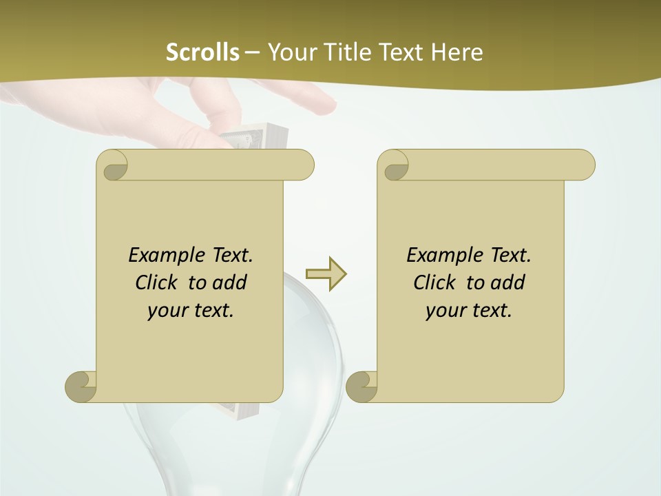 A Light Bulb With Money In It Being Held By A Hand PowerPoint Template