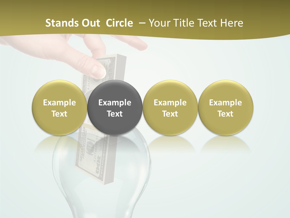 A Light Bulb With Money In It Being Held By A Hand PowerPoint Template