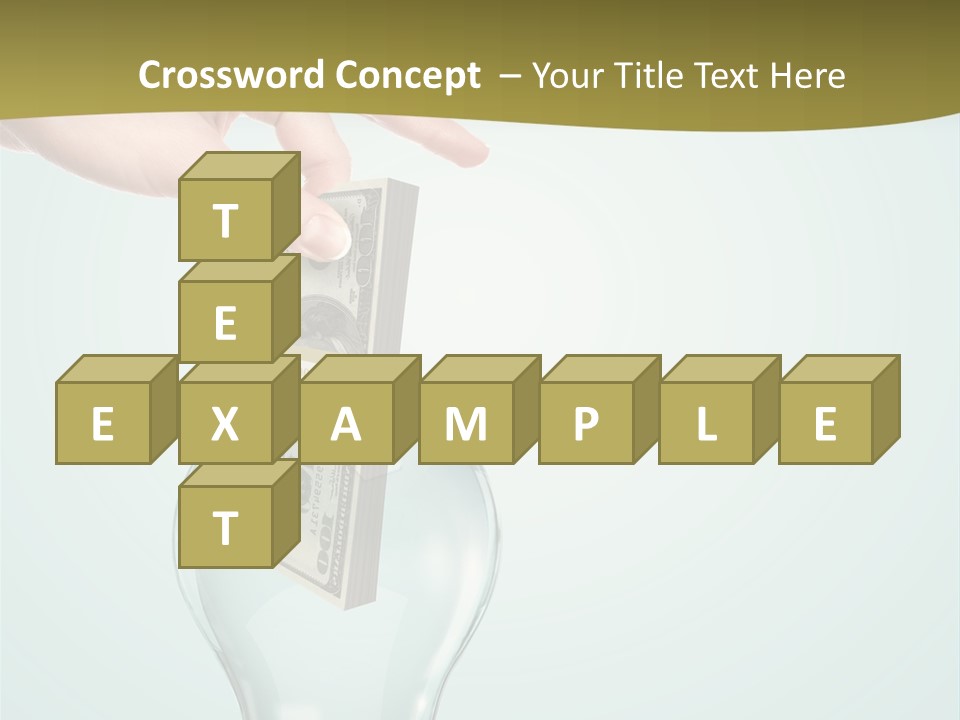 A Light Bulb With Money In It Being Held By A Hand PowerPoint Template