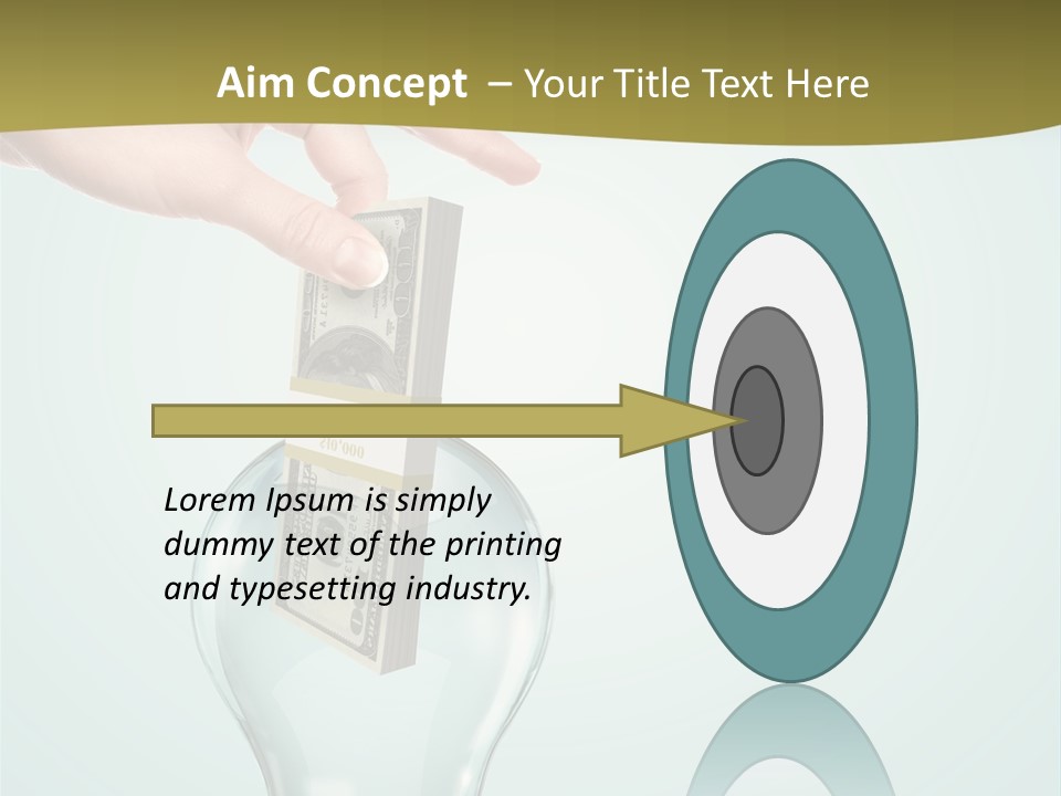 A Light Bulb With Money In It Being Held By A Hand PowerPoint Template