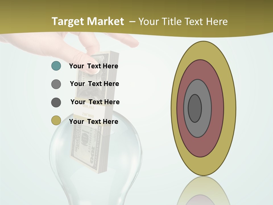 A Light Bulb With Money In It Being Held By A Hand PowerPoint Template
