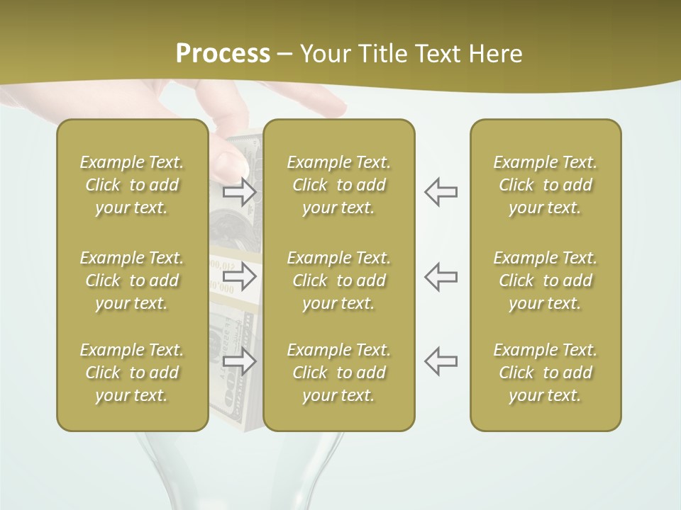 A Light Bulb With Money In It Being Held By A Hand PowerPoint Template