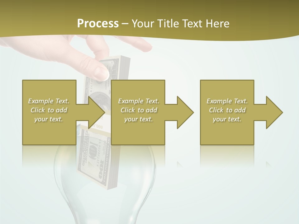 A Light Bulb With Money In It Being Held By A Hand PowerPoint Template