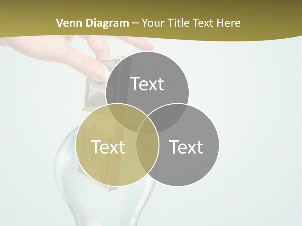 A Light Bulb With Money In It Being Held By A Hand PowerPoint Template