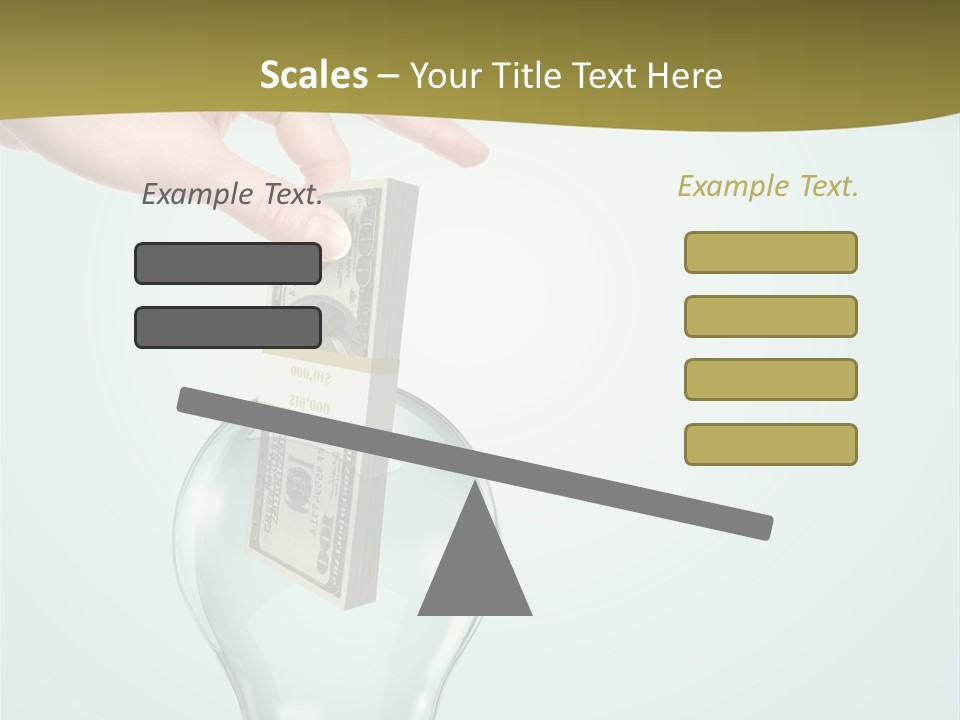 A Light Bulb With Money In It Being Held By A Hand PowerPoint Template