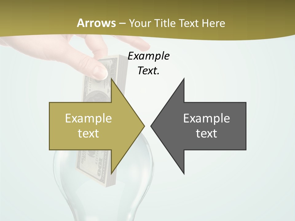 A Light Bulb With Money In It Being Held By A Hand PowerPoint Template